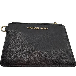Michael Kors Black Pebbled Leather Card Case